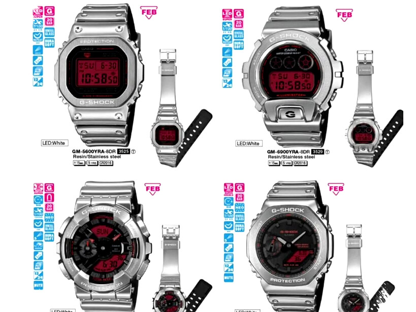4 Jam Tangan Casio Stainless Steel dengan Layar Merah Siap Rilis Februari 2026, Tampil Mewah dan Futuristik