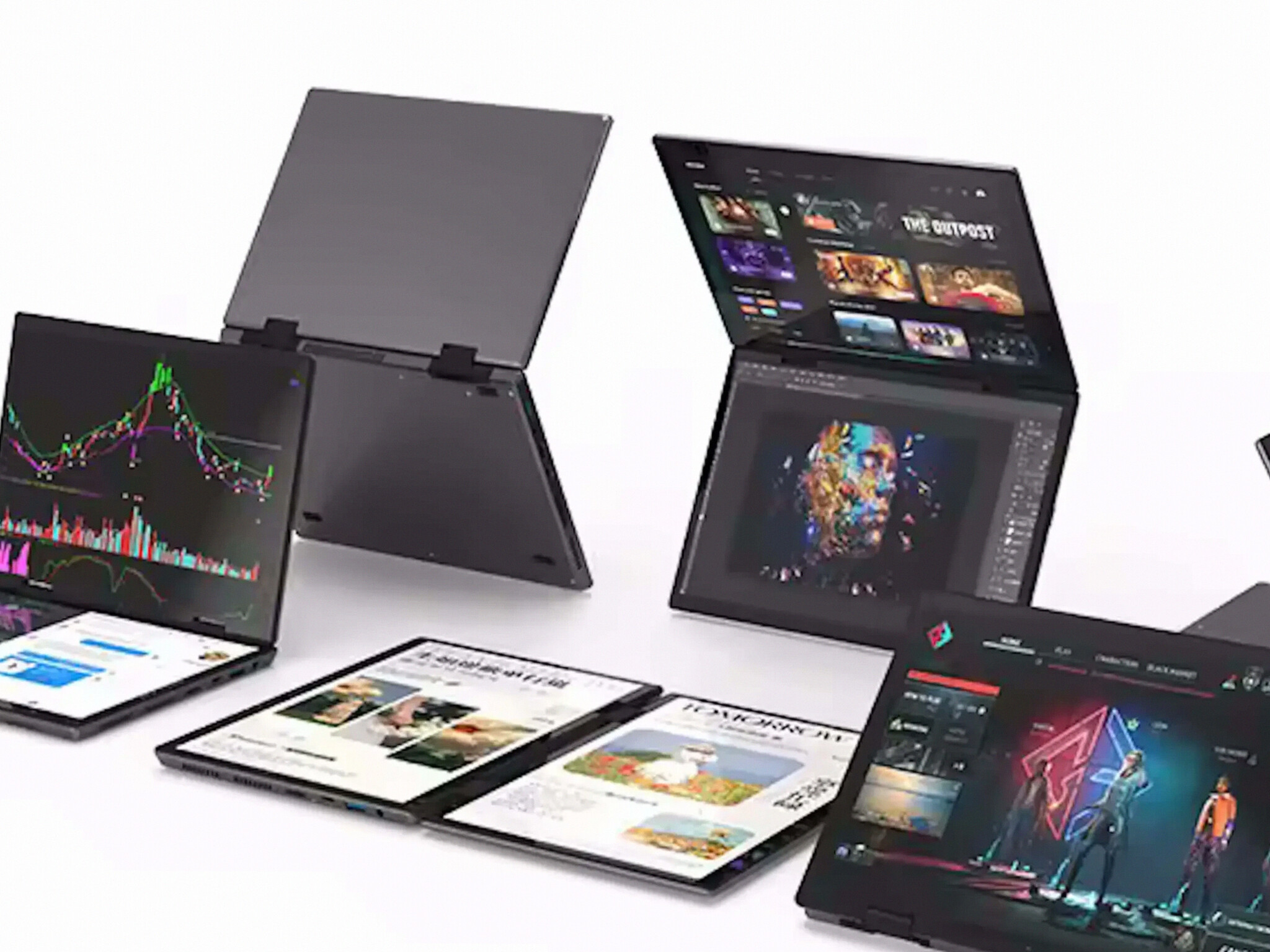 Nwnlap: Laptop Ringkas 10,5 Inci Dua Layar Sentuh, Intel N100 & RAM 32GB untuk Multitasking Optimal