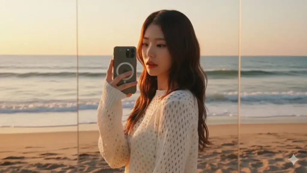 5 Prompt AI Terbaik untuk Mirror Selfie di Pantai yang Bisa Viral di Instagram!