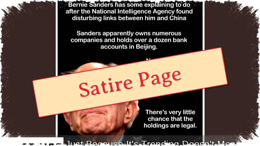 Bernie Sanders dan Meme Palsu Soal Kepemilikan Perusahaan di China yang Berasal Dari Halaman Satire Terkenal