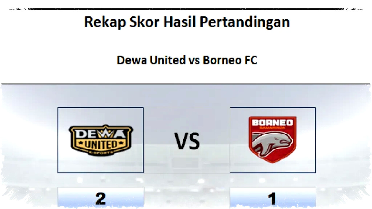 Dewa United Hentikan Rekor Tak Terkalahkan Borneo FC 2-1 dan Gagalkan Ambisi Amankan Posisi Kedua Liga 1