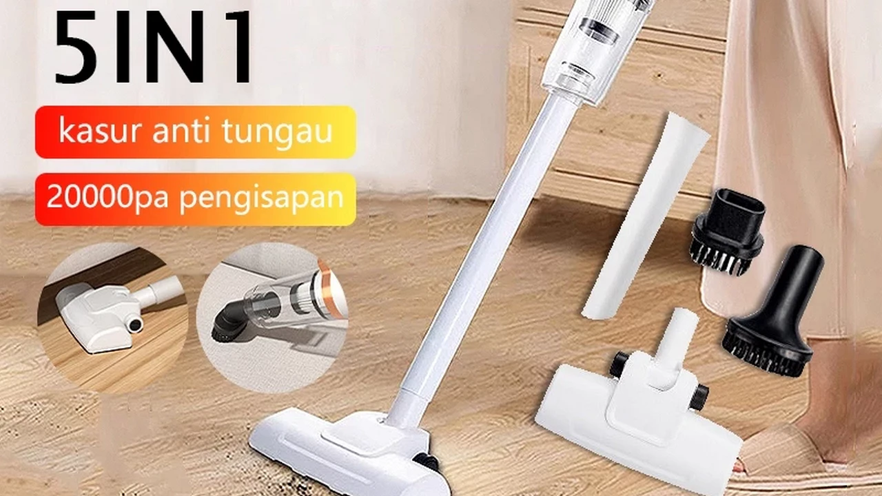 Tanpa Kabel, Tanpa Ribet, Vacuum 5in1 20000Pa Fokus pada Pembersihan Cepat