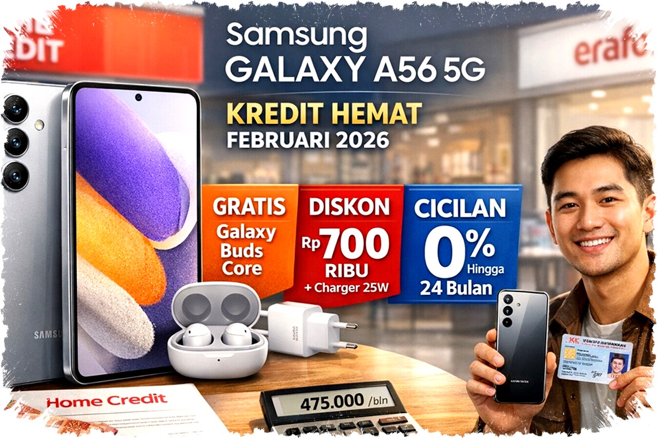 Samsung Galaxy A56 5G Februari 2026: Simulasi Kredit Ringan Mulai Rp475 Ribu/Bulan, Promo Terbaru!