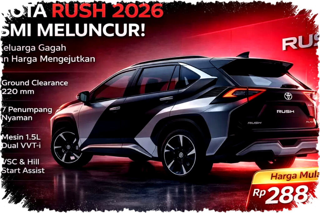 Toyota Rush 2026 Resmi Hadir dengan Desain Gagah dan Harga Kompetitif, Ideal untuk Keluarga Indonesia
