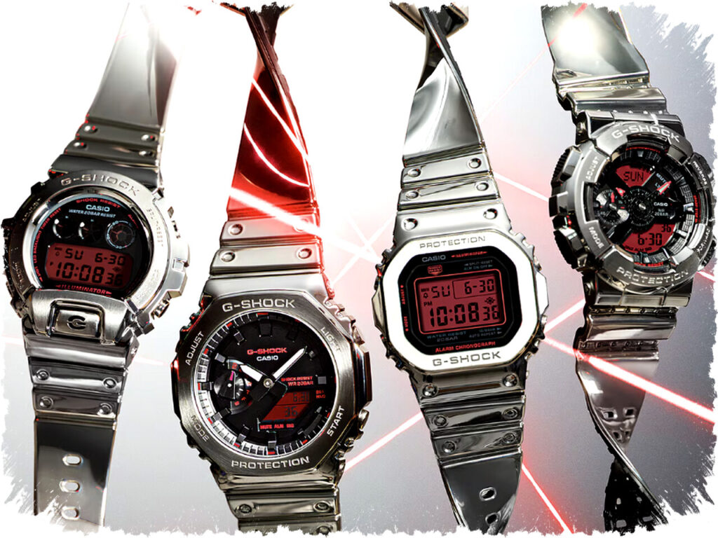 Casio Luncurkan 4 Jam Tangan Metalik Baru dengan Layar Merah, Tahan Banting dan Air