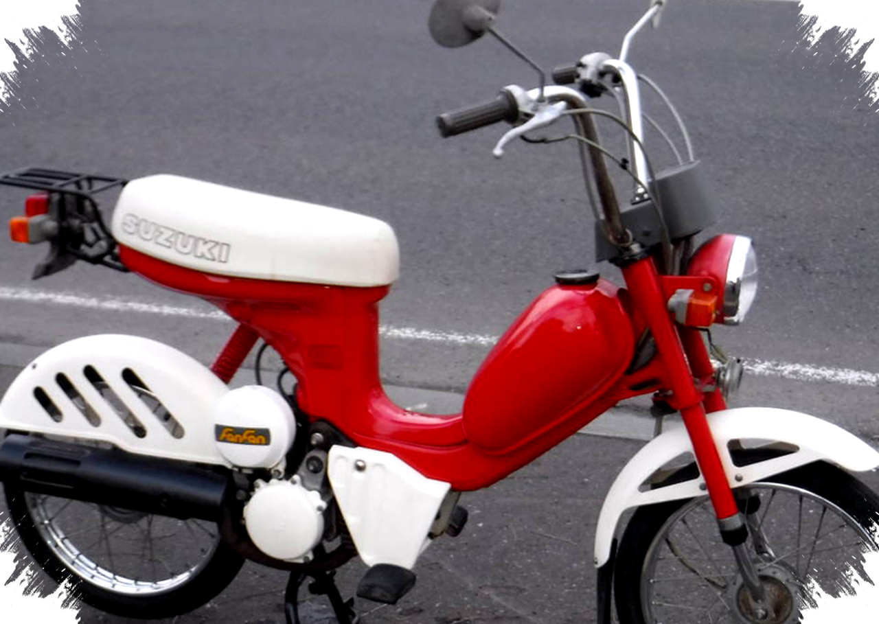 Kilas Balik Suzuki FanFan 1982 Moped 2 Tak Dengan Desain Sporti dan Mesin 50cc, Tantang Vespa dengan Transmisi Grip Unik dan Rem Stang Modern