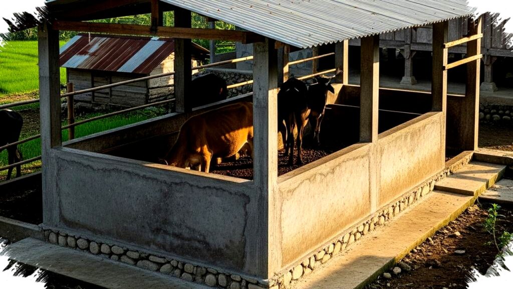 Tips Praktis Membangun Kandang Sapi Kokoh dengan Tiang Beton Cor, Atur Perawatan Harian Efisien Agar Ternak Tumbuh Optimal!