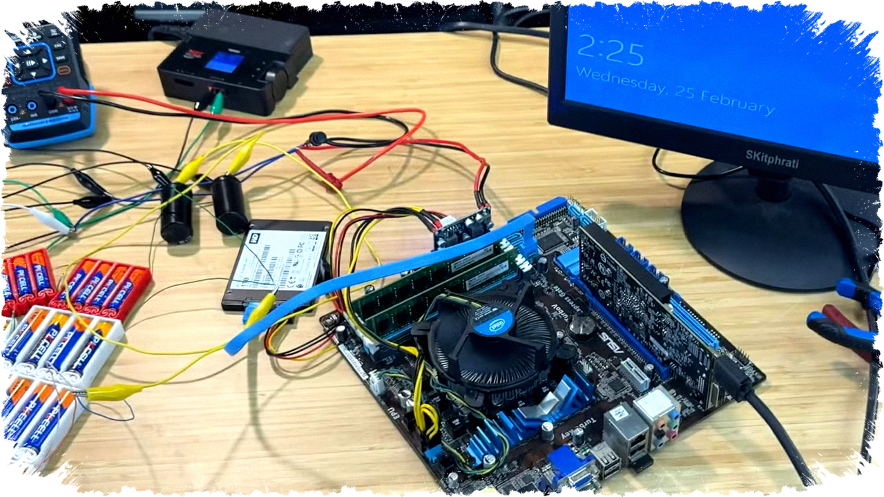 Menyalakan PC dengan 56 Baterai AA, Windows Sempat Booting dan Main Minesweeper Selama Lebih dari 2 Menit