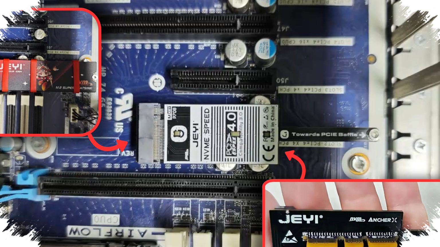 JEYI ArcherX Hadir Rata Dengan Motherboard, Slot PCIe Tersembunyi GPU Besar Kembali Berguna