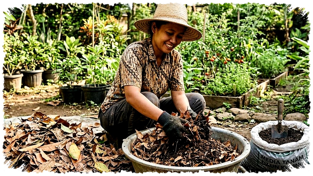 Daun Kering Jangan Dibakar, Bisa Jadi Media Tanam Gratis yang Menahan Air Hingga 50%