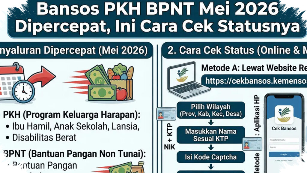 Kemensos Salurkan Bansos Tahap 2 Mei 2026, Cek PKH Dan BPNT Yang Masih Berhak Menerima
