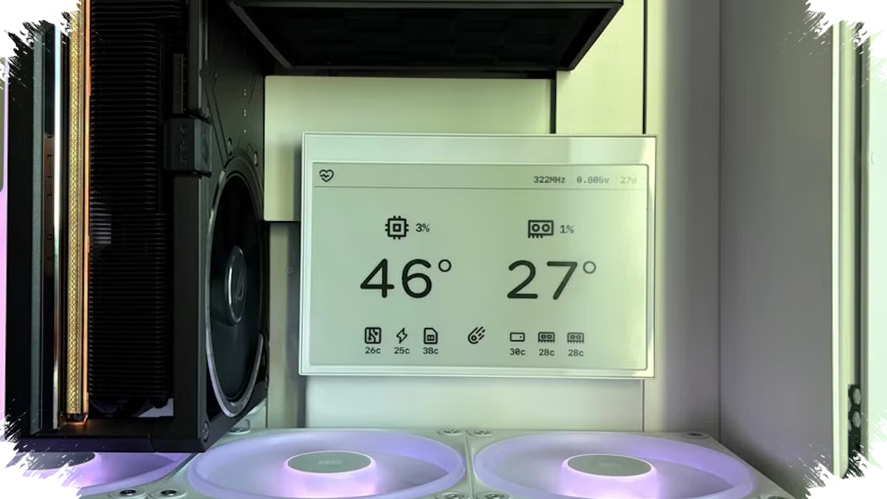 PC Ini Pasang Layar E-Ink untuk Pantau Suhu, Saat Mati Malah Makin Cantik