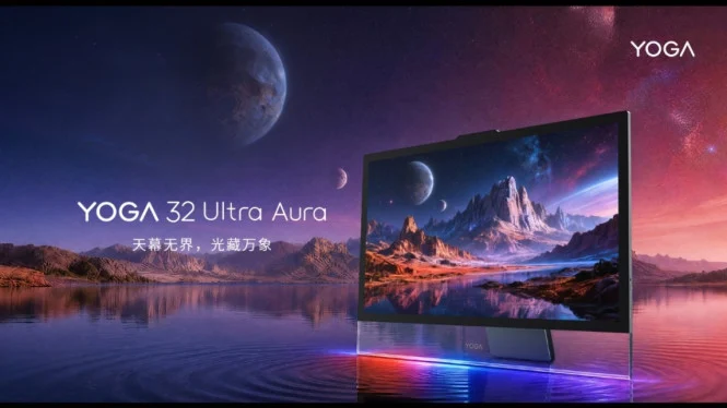Lenovo Yoga 32 Ultra Aura, All-In-One Mewah Dengan Layar OLED 4K 165Hz Yang Sulit Diabaikan