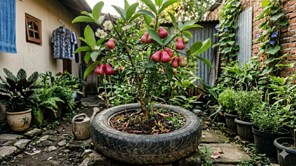 Lahan Sempit Tak Lagi Menghalangi, 8 Pohon Buah Ini Tetap Subur di Ban Bekas Motor