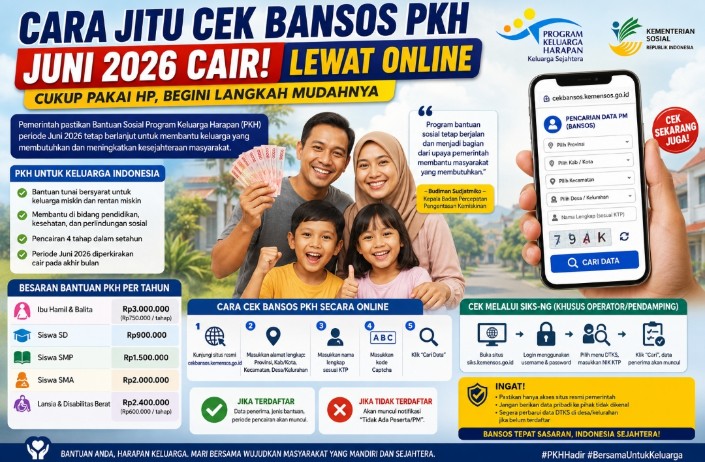 PKH Juni 2026 Mulai Dicari, Cek Nama Penerima Bisa Langsung Lewat HP Dalam Menit