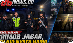 Patroli Malam Brimob Jabar di Lembang, Menjaga Rasa Aman di Titik-Titik Ramai