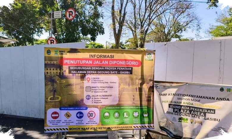 Jalan Diponegoro Ditutup Permanen, Arus Lalu Lintas di Kawasan Gedung Sate Berubah Total