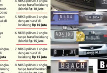 Pelat Nomor Cantik Ternyata Bayarnya 5 Tahun Sekali, Pajak Tahunannya Tetap Normal
