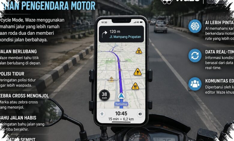 Waze Beri Mode Khusus Motor, Rute Pintas dan Bahaya Jalan Jadi Perhatian