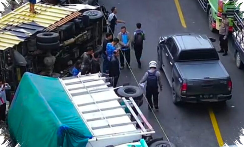 Truk Diduga Rem Blong Tabrak 8 Kendaraan di Deli Serdang, 4 Orang Tewas