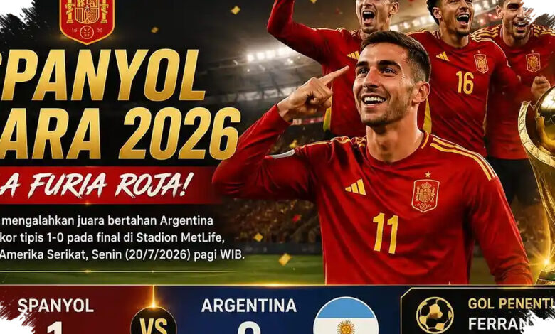 Dominasi Spanyol atas Argentina Terlihat Jomplang, Gol Torres Bawa Gelar Dunia