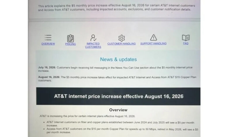 AT&T Siapkan Kenaikan Tarif Internet 16 Agustus, Sejumlah Pelanggan Terdampak